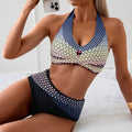 Damen Hochgeschnittenes Bikini-Set mit stilvollem Punktmuster R&B