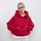 Damen lässiger Oversize-Hoodie mit Kängurutasche und weichem Innenfutter