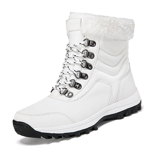 Damen Winterstiefel mit weichem Kunstfellkragen und rutschfester Laufsohle R&B