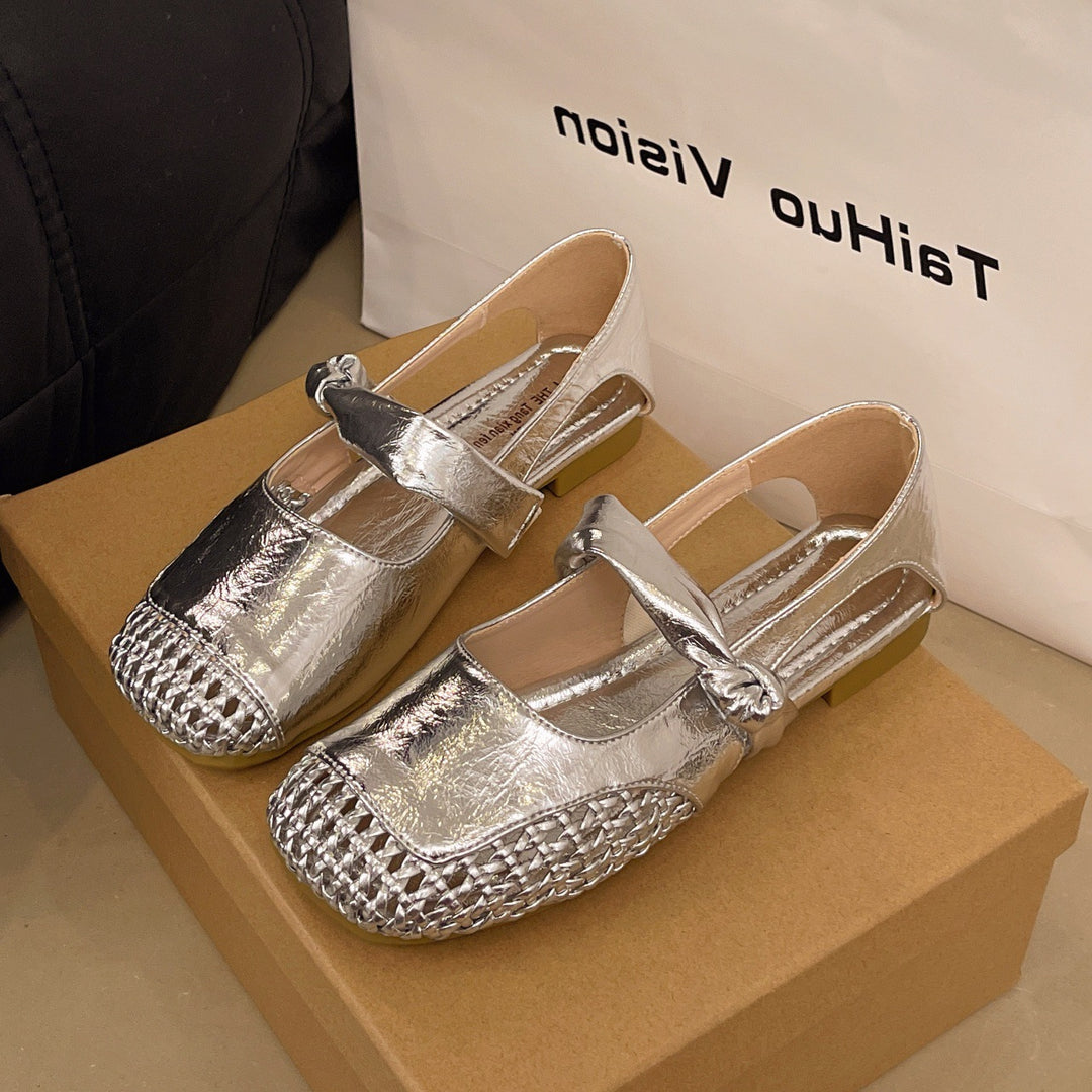 Damen Ballerinas mit modischem Riemchen und elegantem Flechtdetail R&B