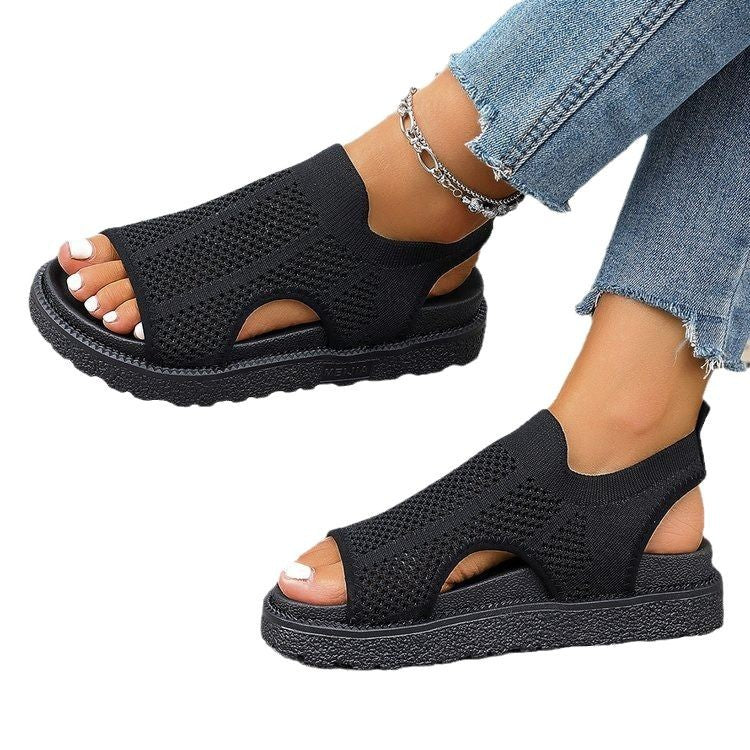 Damen modische Sandalen mit atmungsaktivem Netzdesign und griffiger Sohle R&B
