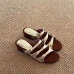 Damen Elegante Riemchen-Sandalen mit dekorativen Schnallen R&B