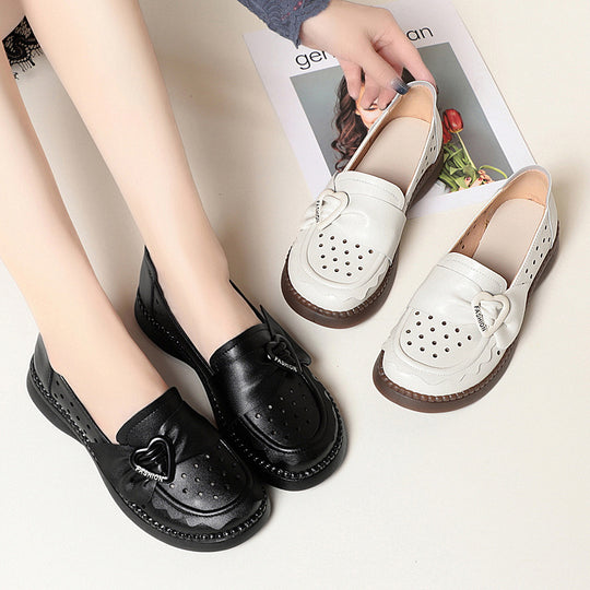 Damen Mokassins mit modischem Herzdetail und atmungsaktiver Perforation R&B