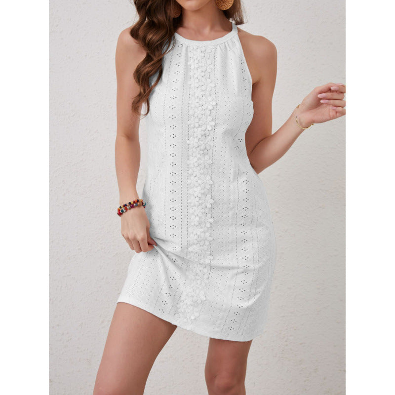 Damen Sommerkleid mit elegantem Cut-Out-Design und floraler Stickerei R&B