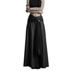 Damen eleganter Satin-Abendrock mit raffinierten Rüschen und Spitzenakzenten R&B