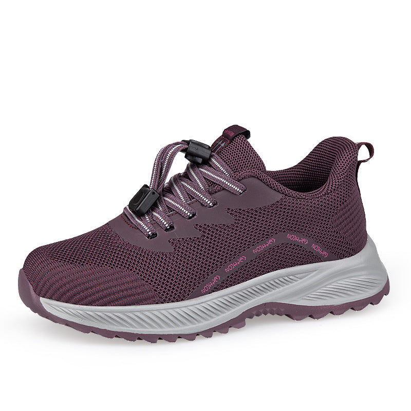Damen komfortable Laufsneaker mit elastischem Schnellverschluss und atmungsaktiver Mesh-Oberfläche R&B