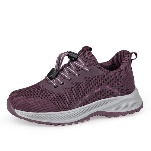 Damen komfortable Laufsneaker mit elastischem Schnellverschluss und atmungsaktiver Mesh-Oberfläche R&B