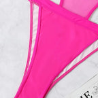 Damen Einteiler Badeanzug mit modischem Cut-Out und langen Ärmeln R&B