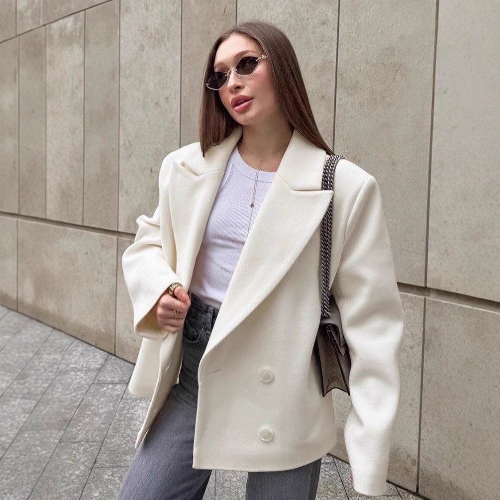 Damen modische oversized Blazerjacke mit schickem Design R&B