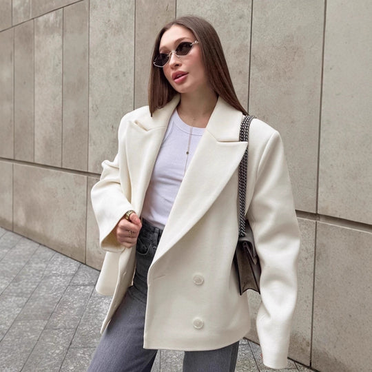 Damen modische oversized Blazerjacke mit schickem Design R&B