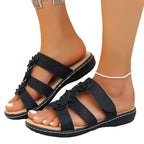 Damen Elegante Blüten-Sandaletten mit verstellbaren Riemen und ergonomischem Fußbett R&B