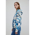 Damen Kapuzenpullover mit modischem Rüschendesign und kreativem Druck R&B