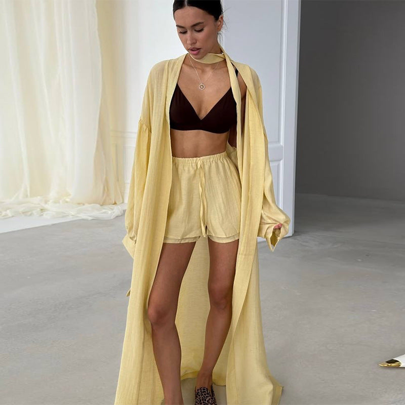 Damen elegantes und luftiges Kimono-Set R&B