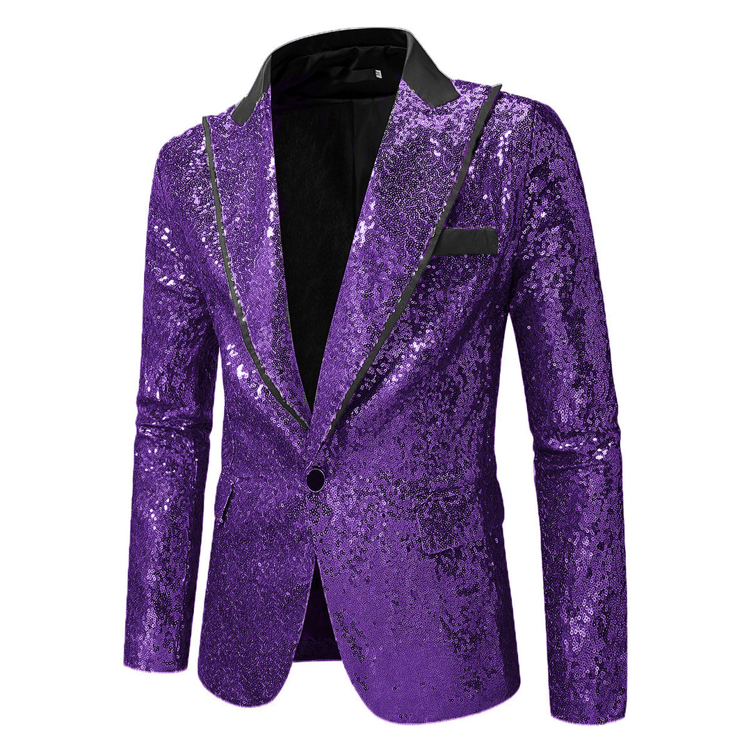 Herren Glitzernder Smokingblazer aus hochwertigem Satin R&B