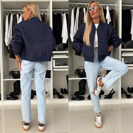 Damen elegante Steppjacke mit voluminösen Ärmeln R&B