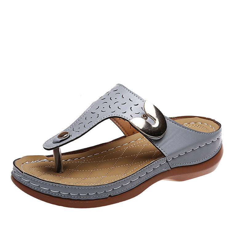 Damen Komfortable Zehentrenner-Sandalen mit modischem Riemen-Design R&B