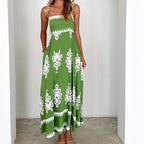 Damen Maxikleid mit elegantem Boho-Muster und filigranem Unterteil R&B