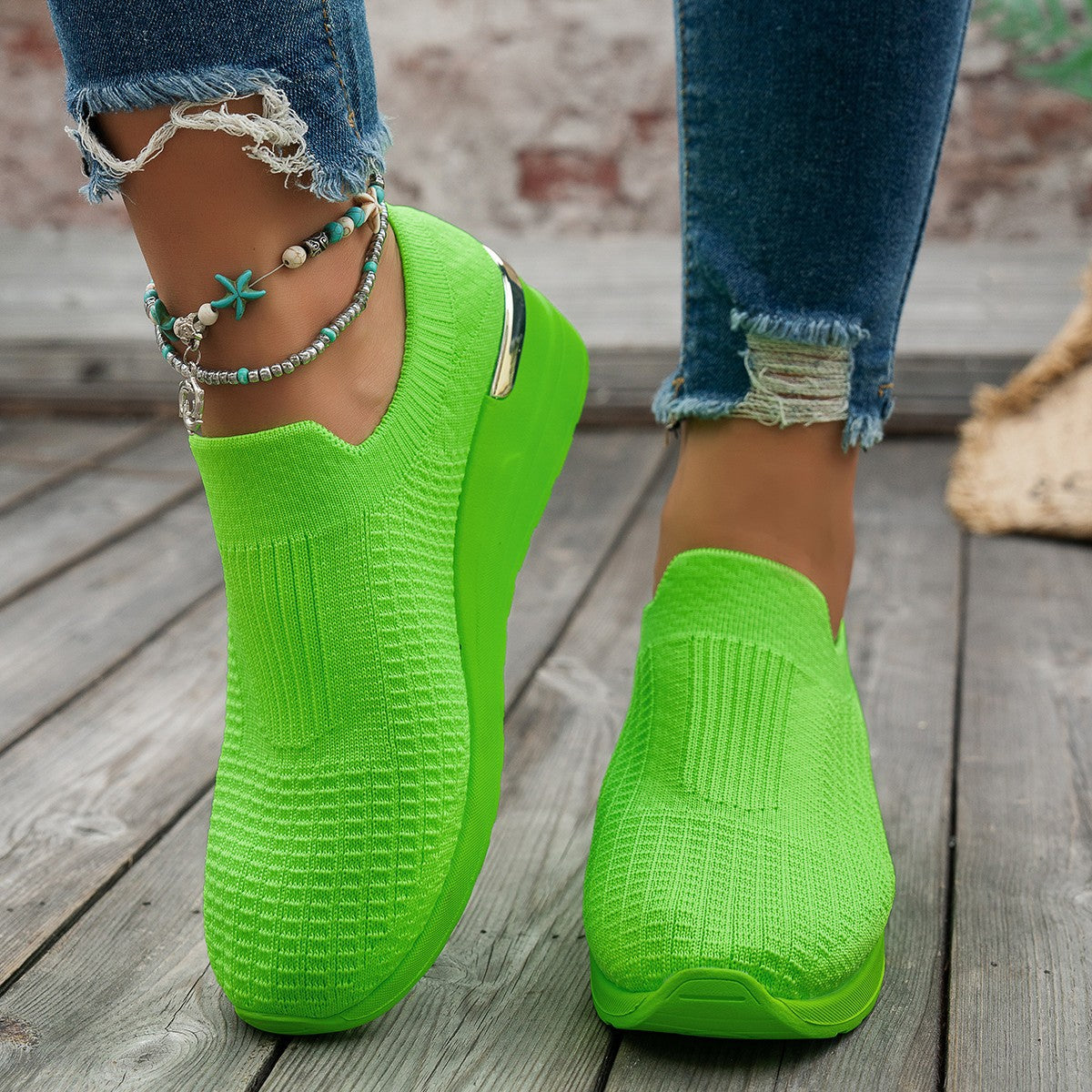 Damen Slip-On Sneaker mit ergonomischem Fußbett und elastischem Obermaterial R&B