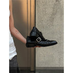 Damen elegante Halbschuhe mit Schnallen und Ziernähten R&B