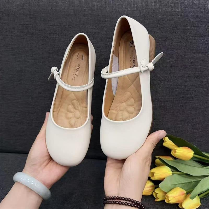 Damen elegante Ballerinas mit modischem Riemen und komfortablem Fußbett R&B