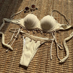 Damen luxuriöser Push-Up Bikini mit dekorativen Applikationen R&B