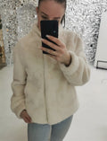 Damen Fleecejacke mit hohem Kragen und seitlichen Eingrifftaschen