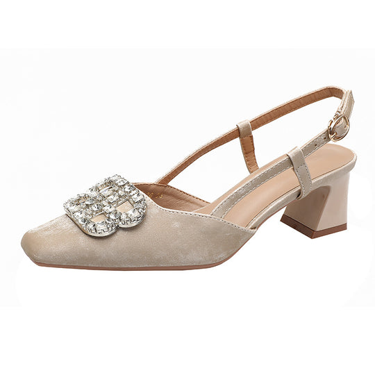Damen Slingback-Pumps mit funkelndem Schmuck R&B