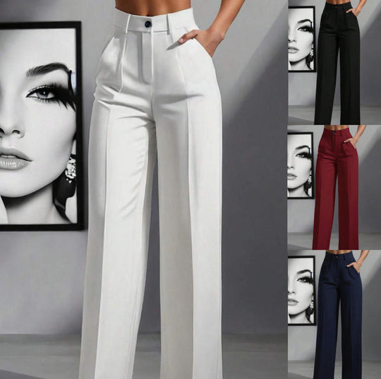 Damen elegante weite Bundfaltenhose R&B