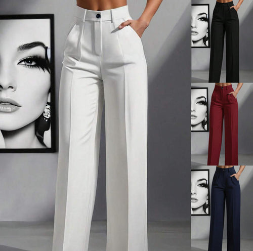 Damen elegante weite Bundfaltenhose R&B