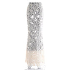 Damen Maxirock mit einzigartigem Volantdesign und transparenter Spitze R&B