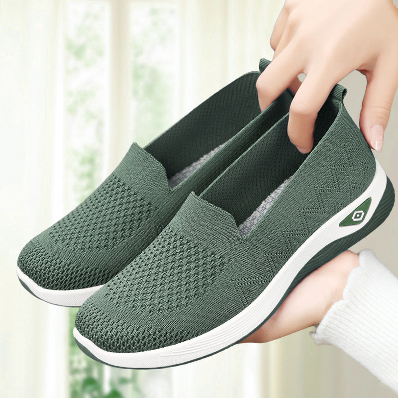Damen Komfortable Slip-On Sneakers mit elastischem Obermaterial