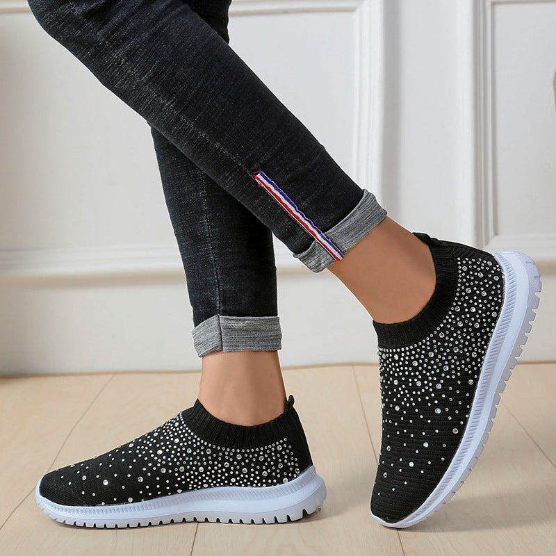 Damen Sneaker mit funkelnden Strassdetails und atmungsaktivem Obermaterial R&B