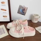 Damen Plateau-Slipper mit modischem Design und bequemer Schnürung