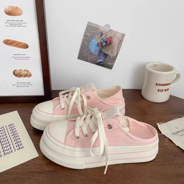 Damen Plateau-Slipper mit modischem Design und bequemer Schnürung