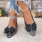 Damen Slingback-Schuhe mit funkelndem floralen Akzent und modischer Netzstruktur R&B
