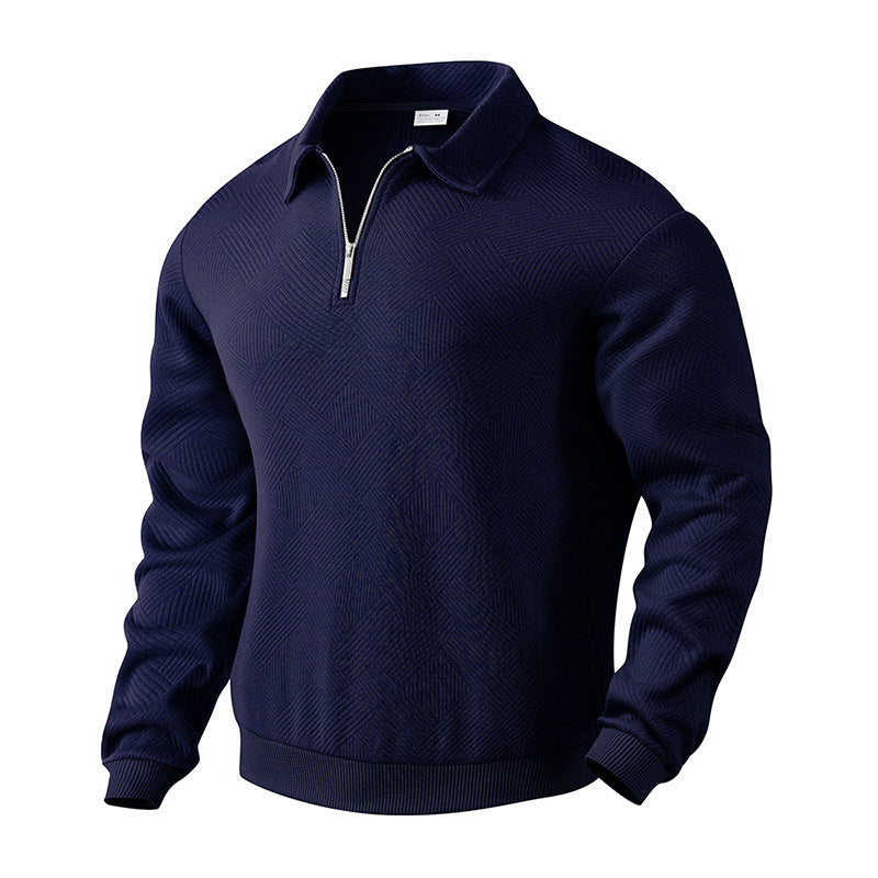 Herren Sportlicher Pullover mit Reißverschluss und strukturiertem Design R&B