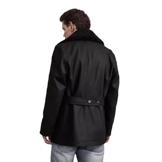 Herren Wollmantel mit kontrastierendem Kragen R&B