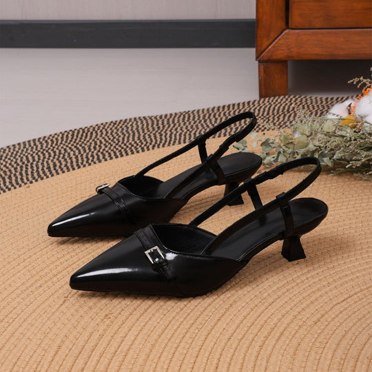 Damen Slingback High-Heel Sandalen mit elegantem Spitzendesign R&B