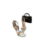 Damen Elegante High Heel Sandalen mit funkelnder Strassverzierung R&B