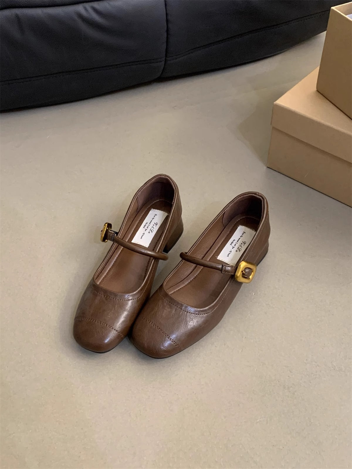 Damen Komfortable Ballerinas mit modischem Riemen und dekorativem Schnallenverschluss R&B