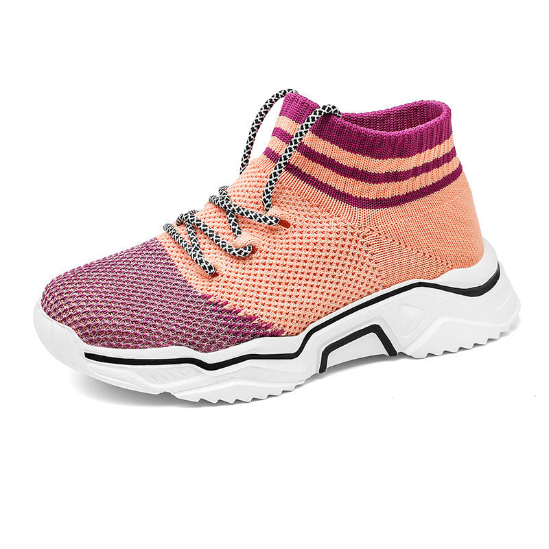 Damen Strick-Sneaker mit elastischem Kragen und atmungsaktiver Obermaterialstruktur