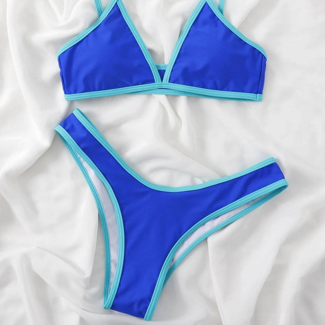 Damen Triangel-Bikini mit kontrastierenden Details R&B
