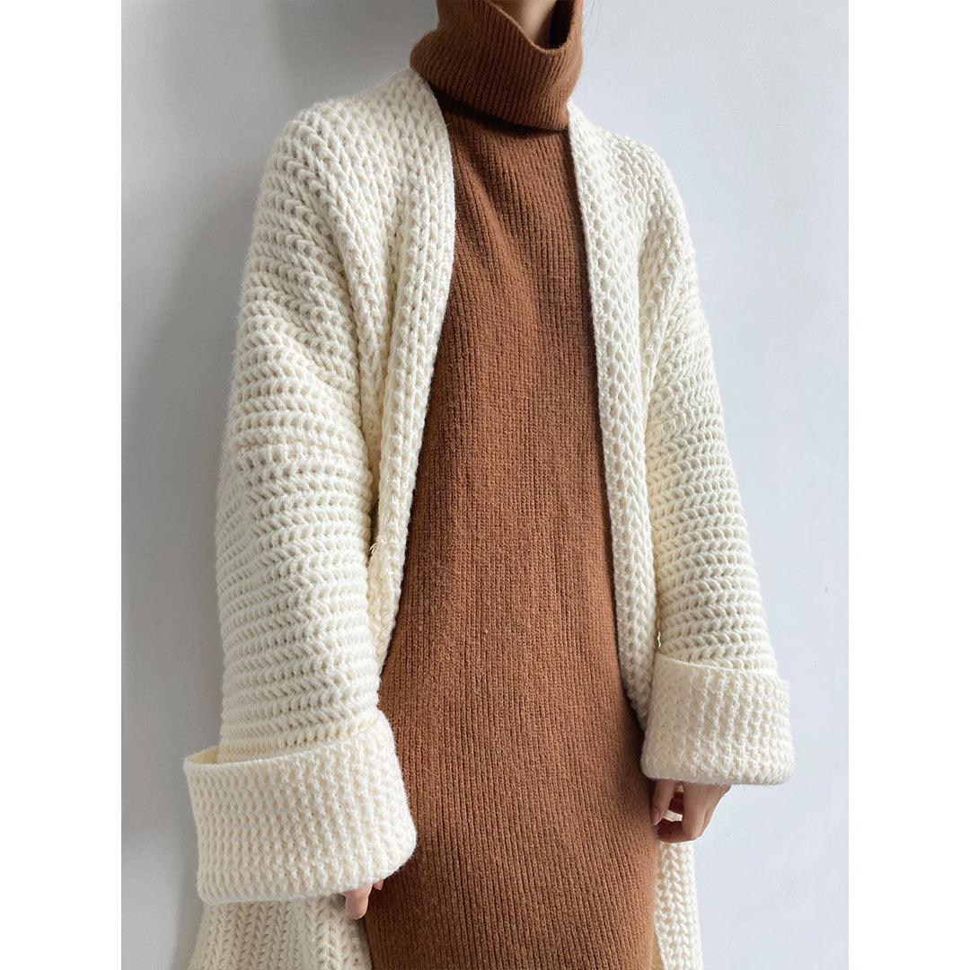 Damen Strickjacke mit offenem Schnitt und Taschen R&B