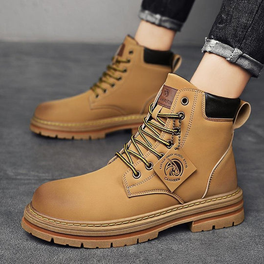 Damen Lederstiefeletten mit robustem Profil und Schnürung R&B