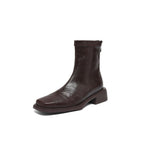 Damen Stiefeletten mit modischem Blockabsatz und hochwertiger Lederoberfläche R&B