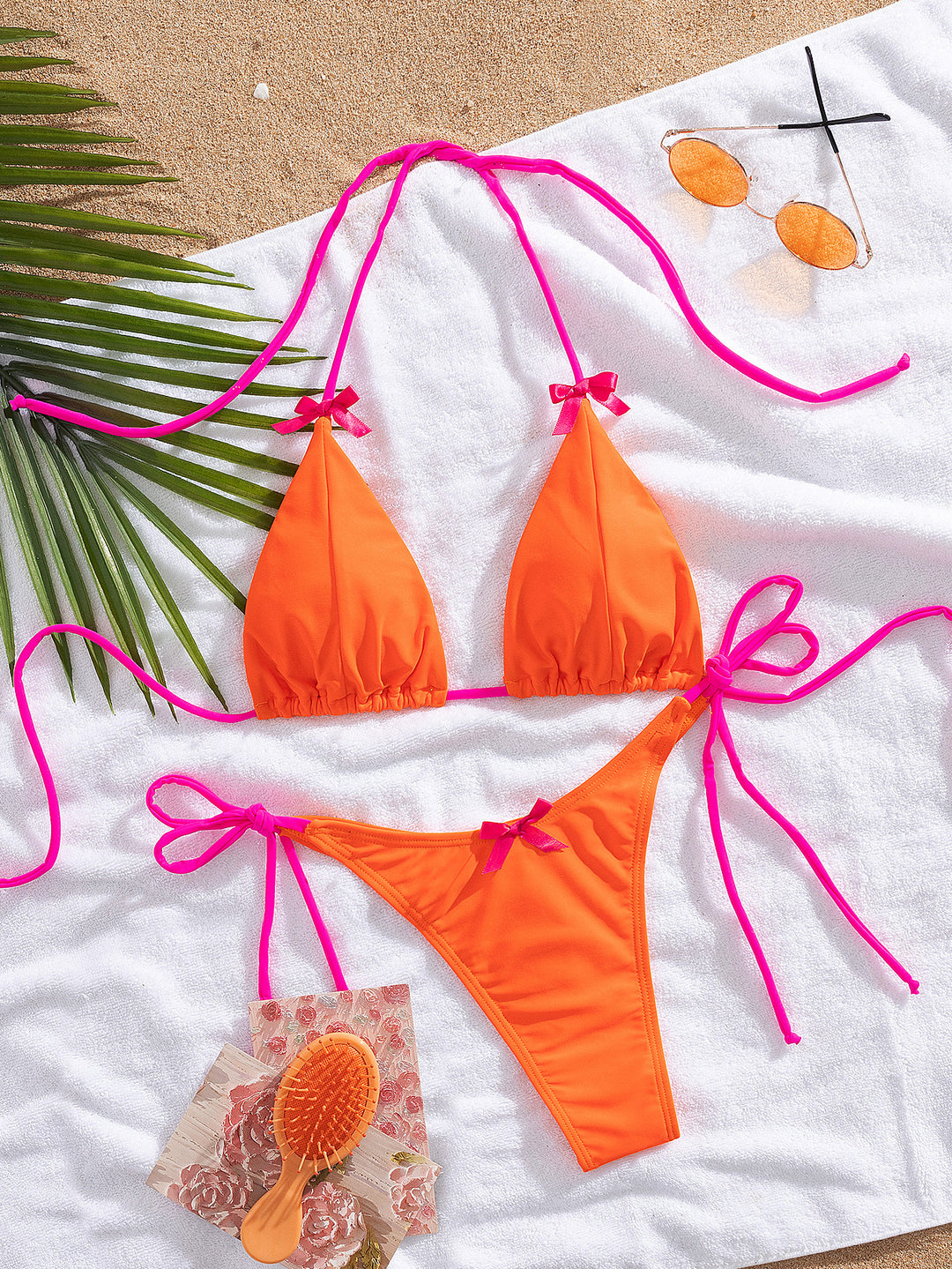Damen Triangel-Bikini mit verstellbaren Schnürungen R&B