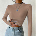 Damen Feinstrickpullover mit modischem Stehkragen und waveless Design