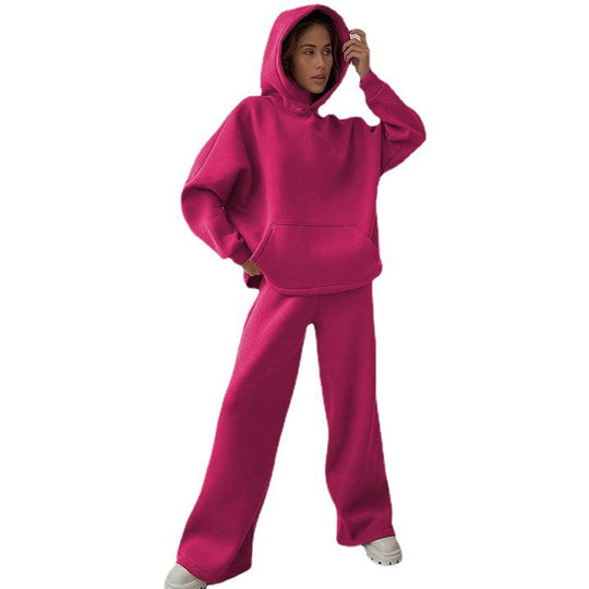 Damen lässiges und oversized Hoodie-Set mit weit geschnittenen Hosen R&B