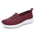 Damen Bequeme Slip-On Sneakers mit dekorativem Blumenmuster R&B