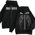 Damen Kapuzenjacke mit auffälligem Gothic-Design und bequemer Passform